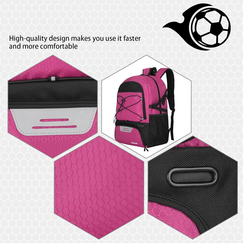 Goloni Soccer Backpack with Ball Holder - 30L Lightweight Water-Resistant Sports Bag for Men & Women, Ideal Football Equipment Backpack for Basketball Volleyball Training & Matches - Image 3